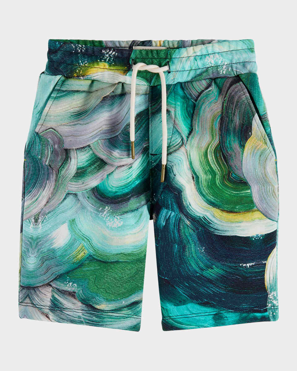 Boy's Abstract-Print Bermuda Shorts, Size 4-12